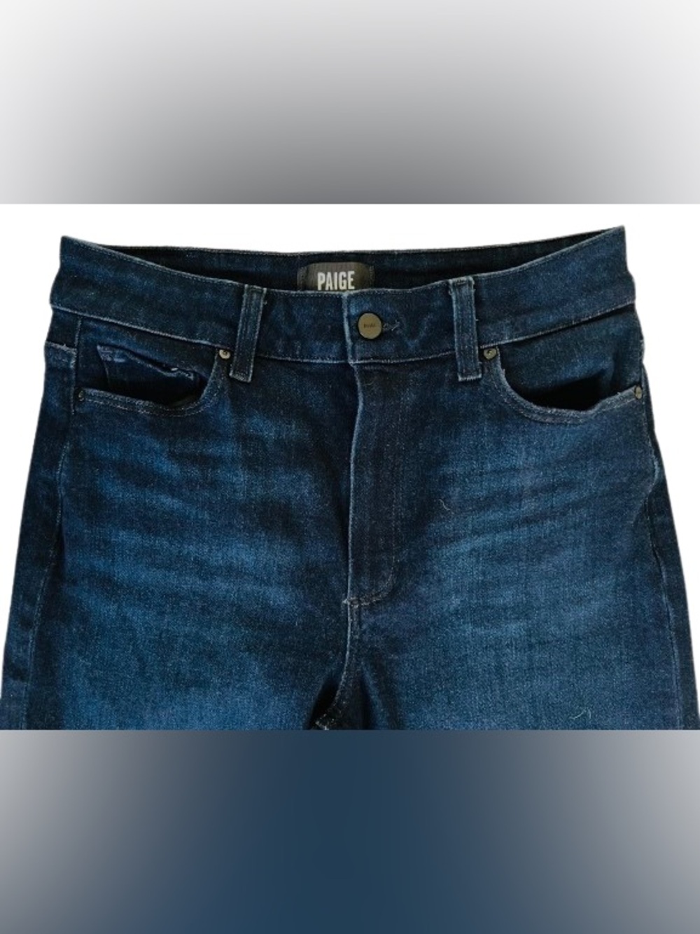 PAIGE Anessa 31" Wide-Leg Jeans in Duke of Yo Dark Wash. Size 29 - Picture 9 of 9